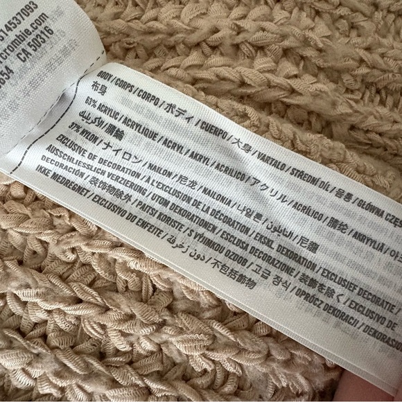 Abercrombie & Fitch Cardigan Knit Open Front‎ Cream Women’s XL - Picture 8 of 8